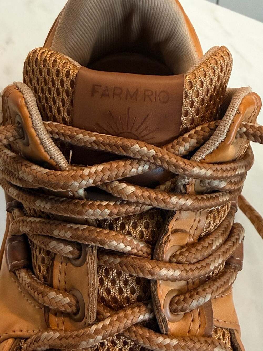Farm Rio Apólo Platform Sneakers in Tan Size 6 - Picture 10 of 10